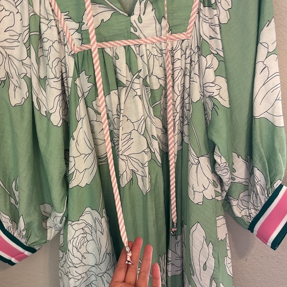 Entro Summer Dress Floral Prints Sz S Mint Green - Picture 4 of 11
